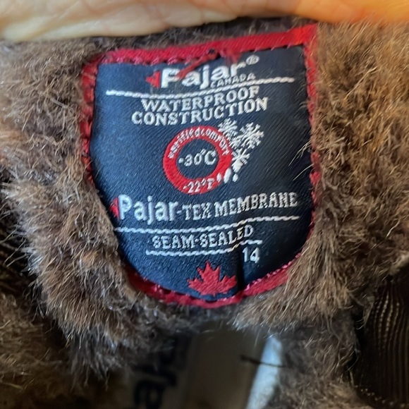Pajar Canada kids winter boots 4.5 brown waterproof seam-sealed Tex-membrane - Picture 9 of 13